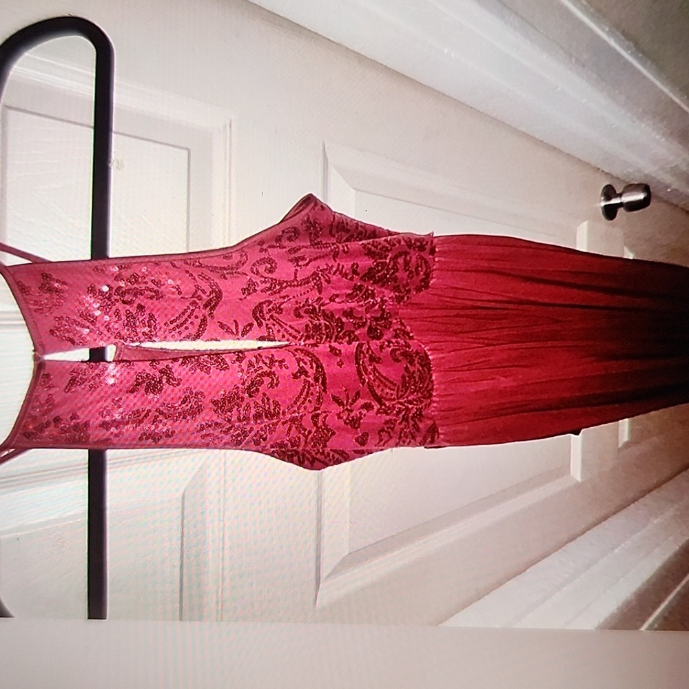 David's Bridal Burgundy Maxi Dress - Picture 10 of 11
